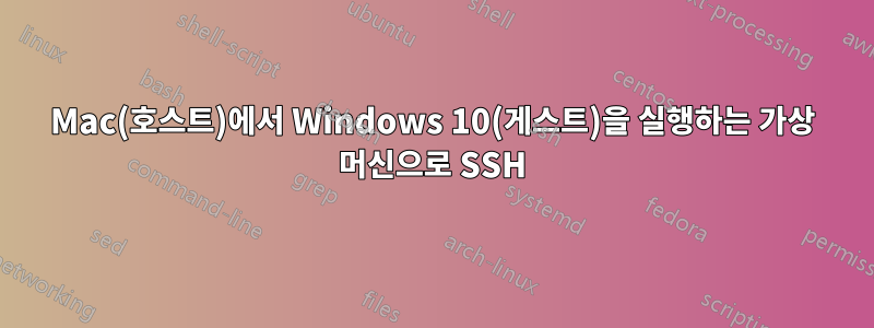 Mac(호스트)에서 Windows 10(게스트)을 실행하는 가상 머신으로 SSH