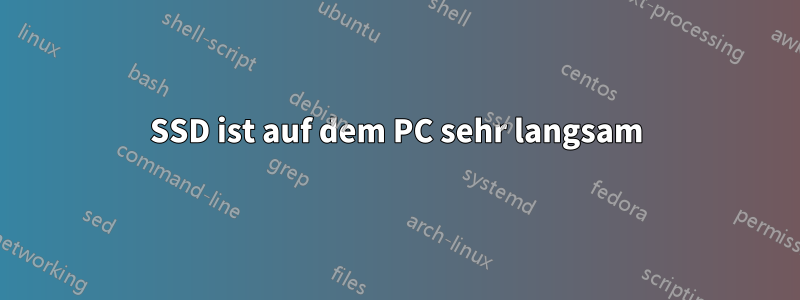 SSD ist auf dem PC sehr langsam