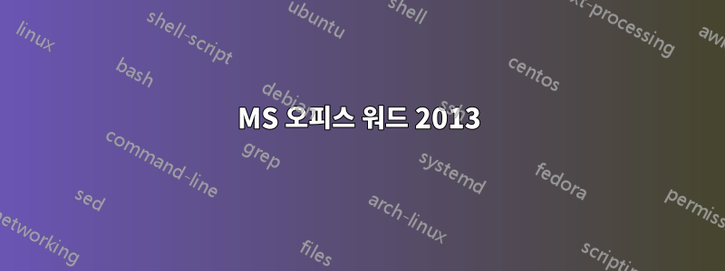 MS 오피스 워드 2013