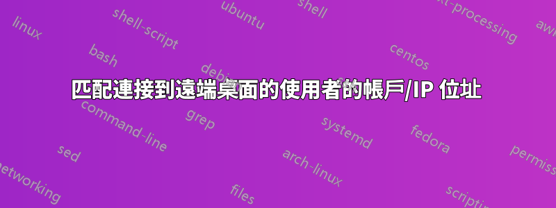 匹配連接到遠端桌面的使用者的帳戶/IP 位址