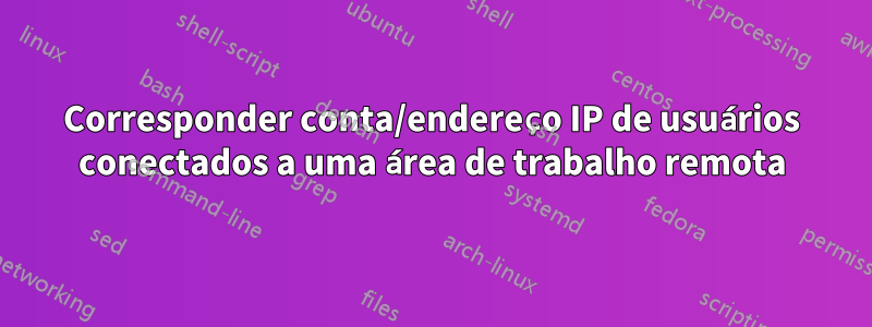 Corresponder conta/endereço IP de usuários conectados a uma área de trabalho remota