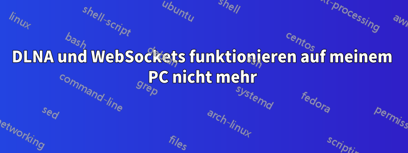 DLNA und WebSockets funktionieren auf meinem PC nicht mehr