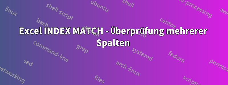 Excel INDEX MATCH - Überprüfung mehrerer Spalten