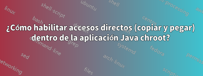 ¿Cómo habilitar accesos directos (copiar y pegar) dentro de la aplicación Java chroot?