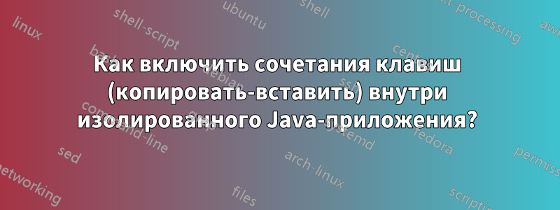 Как включить сочетания клавиш (копировать-вставить) внутри изолированного Java-приложения?