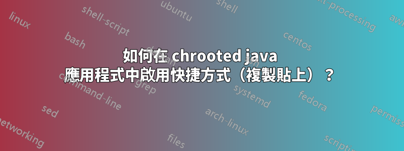 如何在 chrooted java 應用程式中啟用快捷方式（複製貼上）？