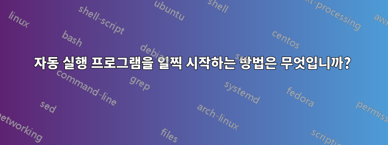 자동 실행 프로그램을 일찍 시작하는 방법은 무엇입니까?