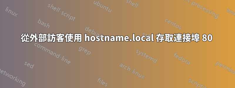 從外部訪客使用 hostname.local 存取連接埠 80