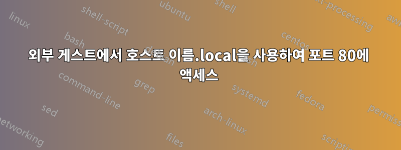 외부 게스트에서 호스트 이름.local을 사용하여 포트 80에 액세스