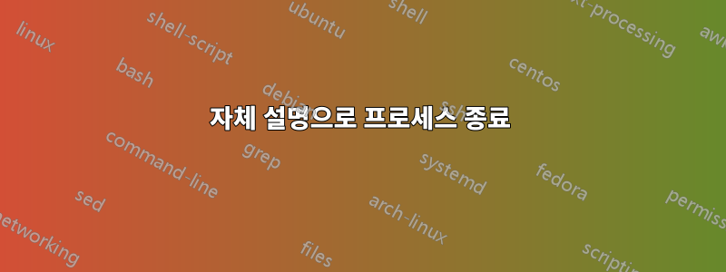 자체 설명으로 프로세스 종료