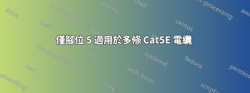 僅腳位 5 適用於多條 Cat5E 電纜