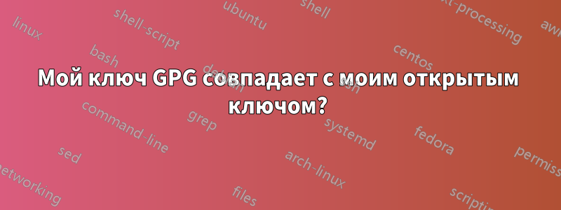 Мой ключ GPG совпадает с моим открытым ключом?