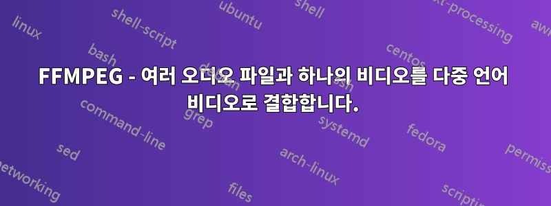 FFMPEG - 여러 오디오 파일과 하나의 비디오를 다중 언어 비디오로 결합합니다.