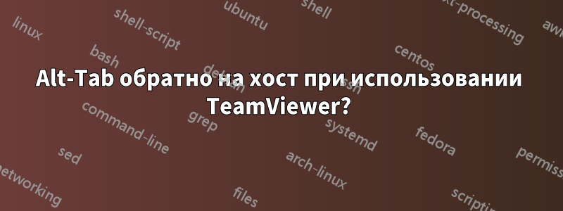 Alt-Tab обратно на хост при использовании TeamViewer?