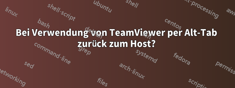 Bei Verwendung von TeamViewer per Alt-Tab zurück zum Host?