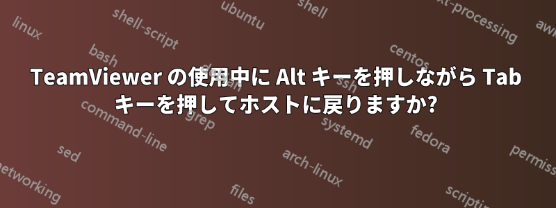 TeamViewer の使用中に Alt キーを押しながら Tab キーを押してホストに戻りますか?