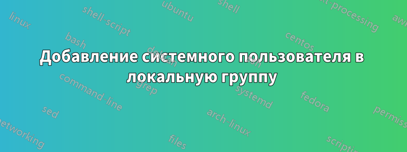 Добавление системного пользователя в локальную группу