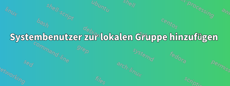 Systembenutzer zur lokalen Gruppe hinzufügen