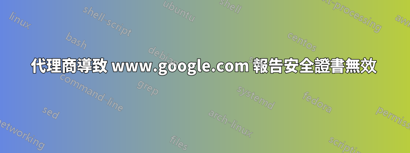 代理商導致 www.google.com 報告安全證書無效