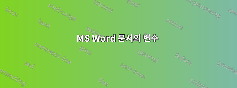 MS Word 문서의 변수