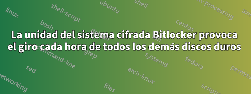 La unidad del sistema cifrada Bitlocker provoca el giro cada hora de todos los demás discos duros