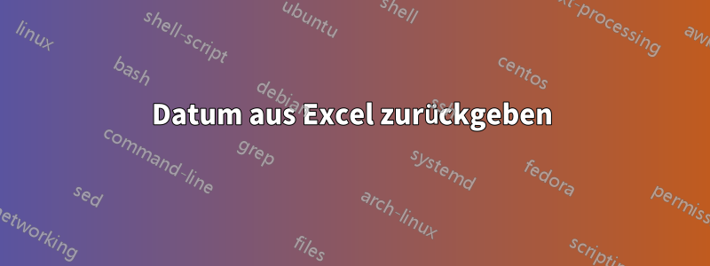 Datum aus Excel zurückgeben