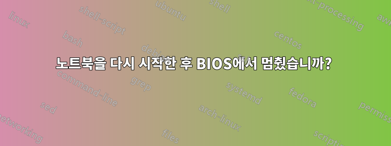 노트북을 다시 시작한 후 BIOS에서 멈췄습니까?