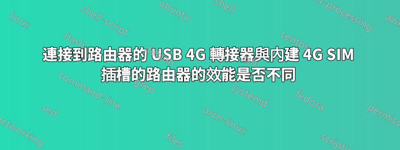 連接到路由器的 USB 4G 轉接器與內建 4G SIM 插槽的路由器的效能是否不同