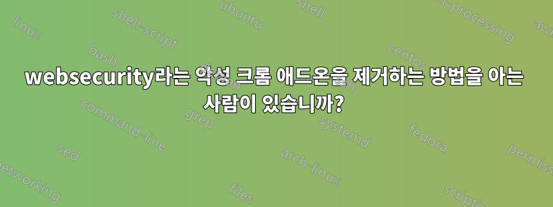 websecurity라는 악성 크롬 애드온을 제거하는 방법을 아는 사람이 있습니까?