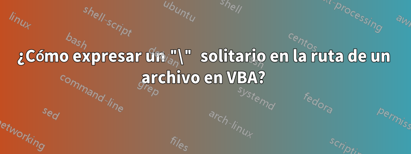 ¿Cómo expresar un "\" solitario en la ruta de un archivo en VBA?