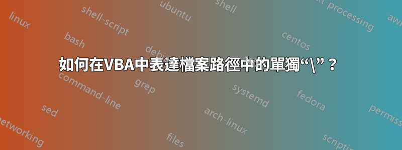 如何在VBA中表達檔案路徑中的單獨“\”？