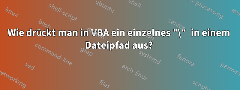 Wie drückt man in VBA ein einzelnes "\" in einem Dateipfad aus?