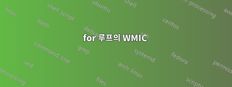 for 루프의 WMIC