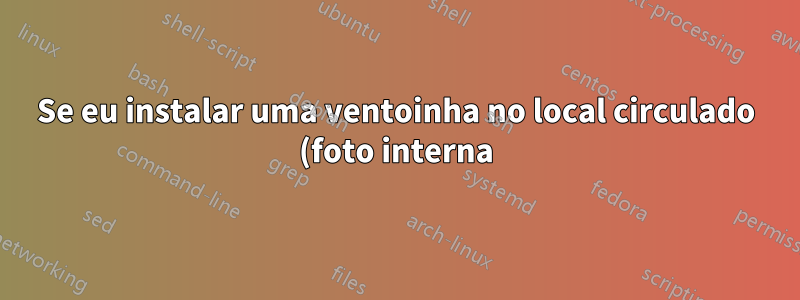 Se eu instalar uma ventoinha no local circulado (foto interna), ela reciclará o ar que já está dentro do gabinete ou puxará ar "limpo" de fora?