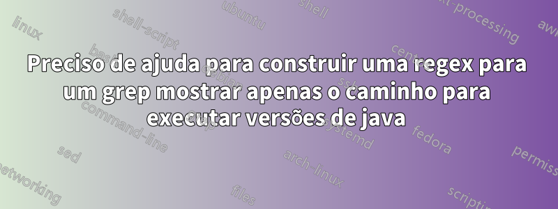 Preciso de ajuda para construir uma regex para um grep mostrar apenas o caminho para executar versões de java