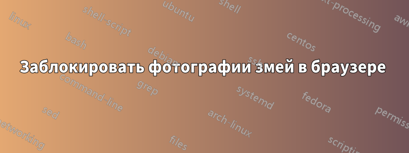 Заблокировать фотографии змей в браузере