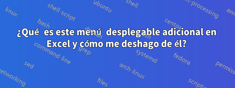 ¿Qué es este menú desplegable adicional en Excel y cómo me deshago de él?