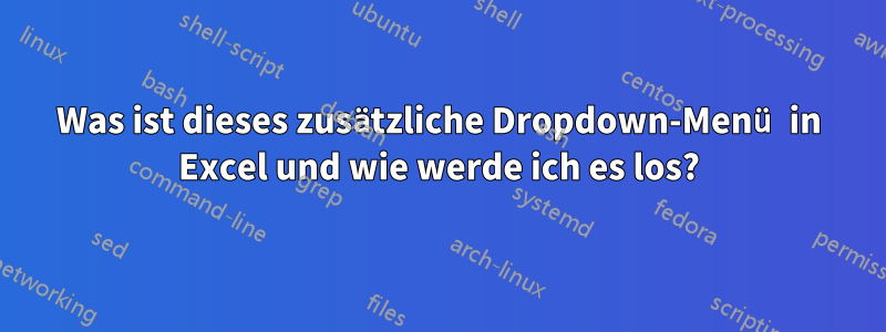 Was ist dieses zusätzliche Dropdown-Menü in Excel und wie werde ich es los?