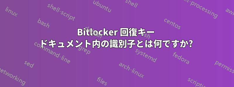 Bitlocker 回復キー ドキュメント内の識別子とは何ですか?