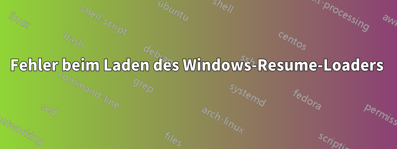 Fehler beim Laden des Windows-Resume-Loaders