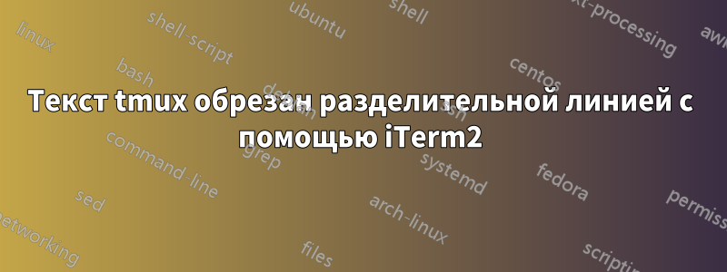 Текст tmux обрезан разделительной линией с помощью iTerm2