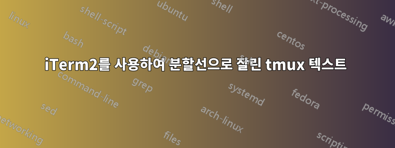 iTerm2를 사용하여 분할선으로 잘린 tmux 텍스트