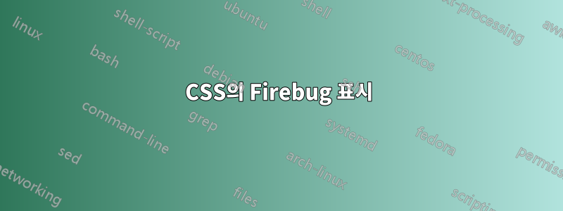 CSS의 Firebug 표시