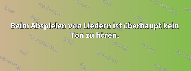 Beim Abspielen von Liedern ist überhaupt kein Ton zu hören.