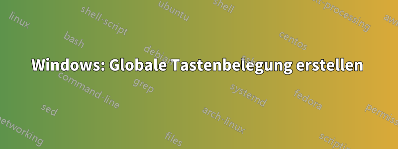 Windows: Globale Tastenbelegung erstellen