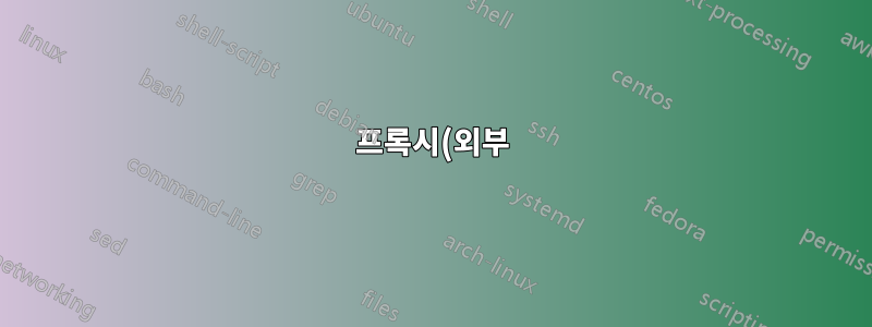프록시(외부)로 원활하게 프록시(로컬)하는 방법