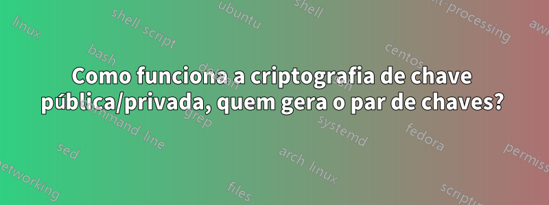 Como funciona a criptografia de chave pública/privada, quem gera o par de chaves?