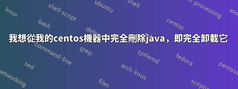 我想從我的centos機器中完全刪除java，即完全卸載它