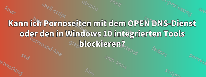 Kann ich Pornoseiten mit dem OPEN DNS-Dienst oder den in Windows 10 integrierten Tools blockieren?