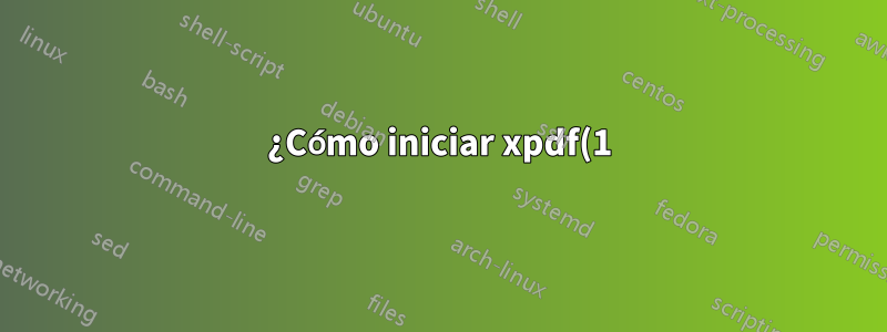 ¿Cómo iniciar xpdf(1) sin el panel de esquema?